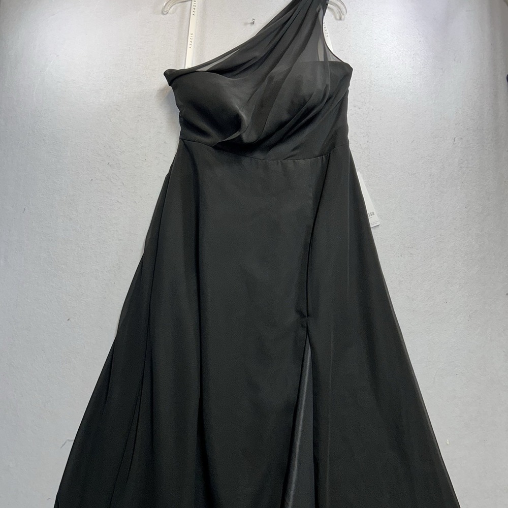 Azazie Formal Long Black Chiffon Gown Size A12